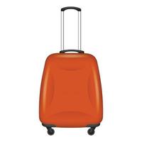 icône de sac de voyage orange, style réaliste vecteur