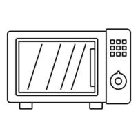 icône de four à micro-ondes, style de contour vecteur