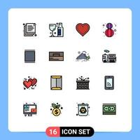ensemble de 16 symboles d'icônes d'interface utilisateur modernes signes pour instagram femme amour belle huit mars éléments de conception de vecteur créatif modifiables