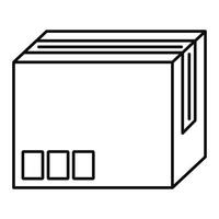 icône de boîte en carton, style de contour vecteur
