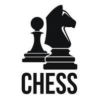logo de pion de cheval d'échecs, style simple vecteur