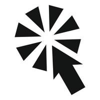 icône de clic interactif du curseur, style noir simple vecteur