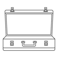 icône de cas de voyage, style de contour vecteur