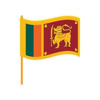 drapeau du sri lanka, icône de style dessin animé vecteur