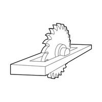 icône de scie circulaire, style de contour vecteur