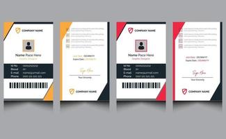 propre élégant abstrait rouge et jaune employé créatif moderne professionnel identité d'entreprise identification de l'entreprise simple bureau d'affaires modèle de carte d'identité. vecteur