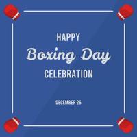 affiche simple happy boxing day sur fond bleu vecteur