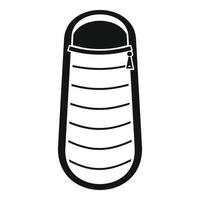 icône de sac de couchage, style simple vecteur