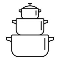 icône de casserole, style de contour vecteur