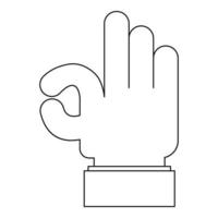 icône de geste correct, style de contour. vecteur