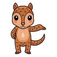 mignon petit dessin animé de pangolin debout vecteur