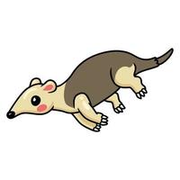 mignon petit dessin animé tamandua en cours d'exécution vecteur