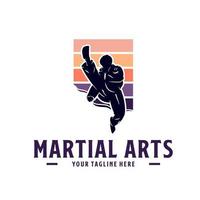 modèle de conception de logo de maître de kung fu ou d'arts martiaux vecteur