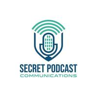 modèle de conception de logo de communication de podcast vecteur