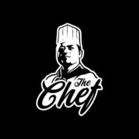 logo du chef. un chef masculin avec un logo de chapeau. modèle de conception de logo de restaurant vecteur