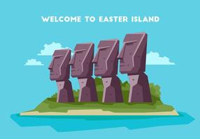Île de Pâques Bienvenue Conseil Illustration Vecteur