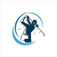 logo du club de golf femme. modèle de conception de logo de formation de golf vecteur