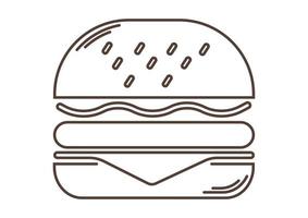 vecteur d'icône design plat hamburger savoureux