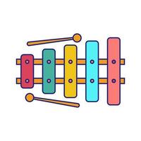 vecteur de conception plate icône xylophone