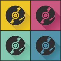 collection d'illustration vectorielle de disque vinyle noir concept plat vecteur