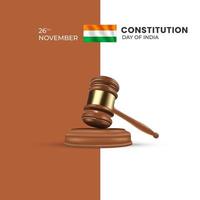 jour de la constitution de l'inde et jour de la constitution nationale vecteur