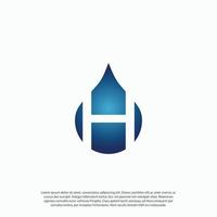 lettre h avec style de goutte d'eau, pour l'huile, les lubrifiants, l'eau ou l'illustration de silhouette vectorielle de conception de logo liquide vecteur