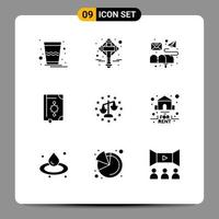 ensemble de 9 symboles d'icônes d'interface utilisateur modernes signes pour l'équilibre boîte de ramadan islam coran éléments de conception vectoriels modifiables vecteur