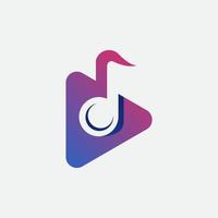 jouer le modèle de conception de logo de musique. jouer au vecteur d'illustration