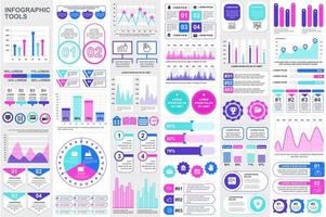 modèle d'éléments infographiques de bundle vecteur