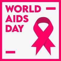carte de voeux d'illustration vectorielle de la journée mondiale du sida avec inscription prête à l'emploi vecteur
