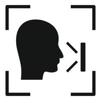 icône de reconnaissance faciale de bureau, style simple vecteur