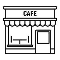 icône de magasin de rue de café, style de contour vecteur