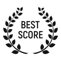 icône de prix du meilleur score, style simple vecteur