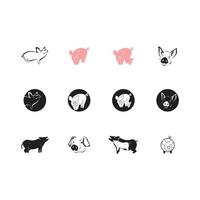 icône de cochon et illustration vectorielle de symbole vecteur