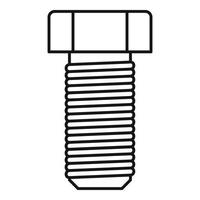 icône de clou à vis, style de contour vecteur