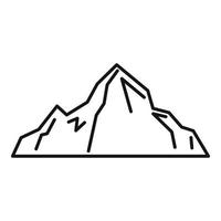 icône de montagnes, style de contour vecteur