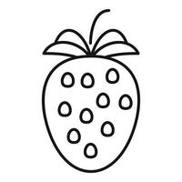 icône de fraise, style de contour vecteur