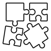 icône de test de puzzle alzheimer, style de contour vecteur