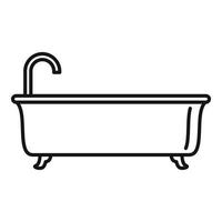 icône de baignoire, style de contour vecteur