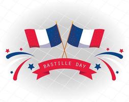 bannière de célébration du jour de la bastille avec des éléments français vecteur