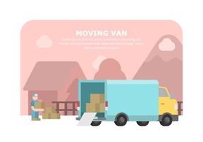 Illustration bleu Van Moving vecteur