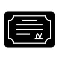 papier avec badge, conception solide de l'icône du certificat vecteur