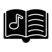 une icône de conception modifiable de livre de musique vecteur