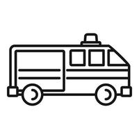 icône de voiture d'ambulance, style de contour vecteur