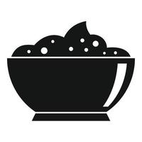 icône de bol de condiment écologique, style simple vecteur
