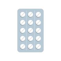 icône de pack de pilules de traitement, style plat vecteur