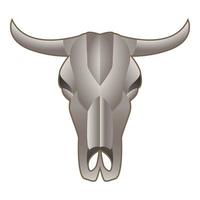 icône de crâne de vache, style cartoon vecteur
