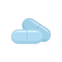 icône de capsule antibiotique, style plat vecteur