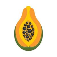icône de fruit de papaye exotique, style plat vecteur