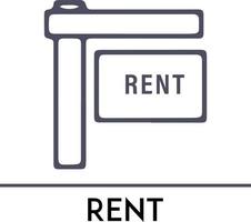 louer l'icône de la maison, l'icône de la ligne mince minimale de l'immobilier entièrement modifiable et évolutive. collection d'icônes de contour. illustration vectorielle simple vecteur